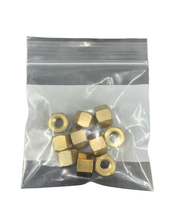 10 Pack Brass Nuts